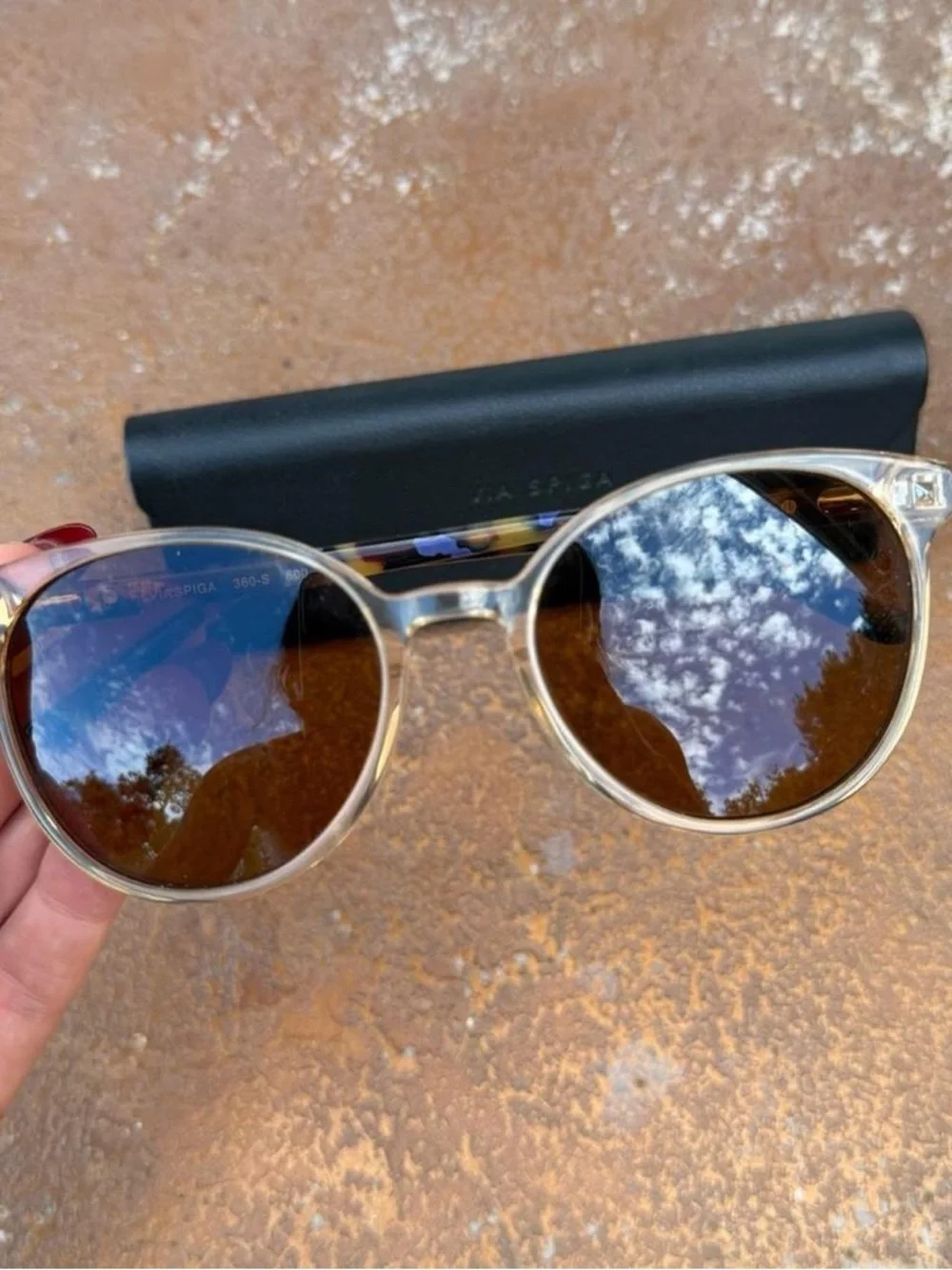 NEW via Spiga blue & brown tortoise sunglasses / has a prescription